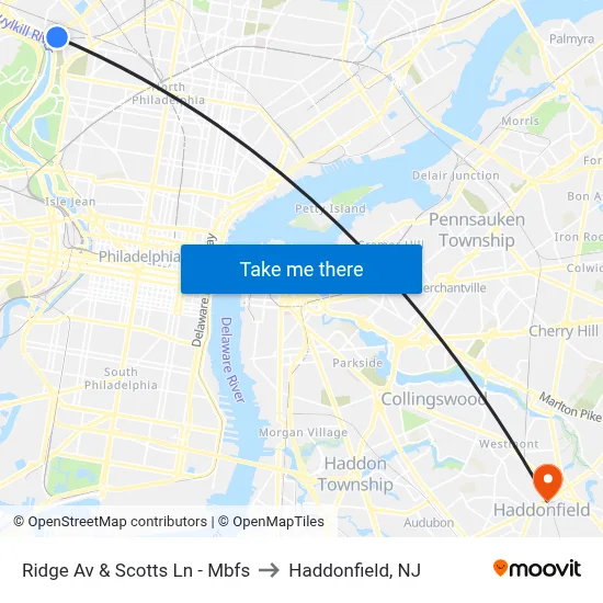 Ridge Av & Scotts Ln - Mbfs to Haddonfield, NJ map