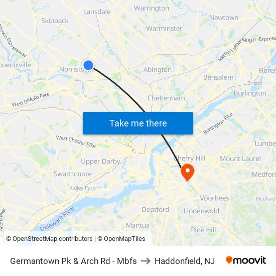 Germantown Pk & Arch Rd - Mbfs to Haddonfield, NJ map
