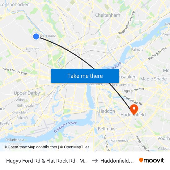 Hagys Ford Rd & Flat Rock Rd - Mbfs to Haddonfield, NJ map