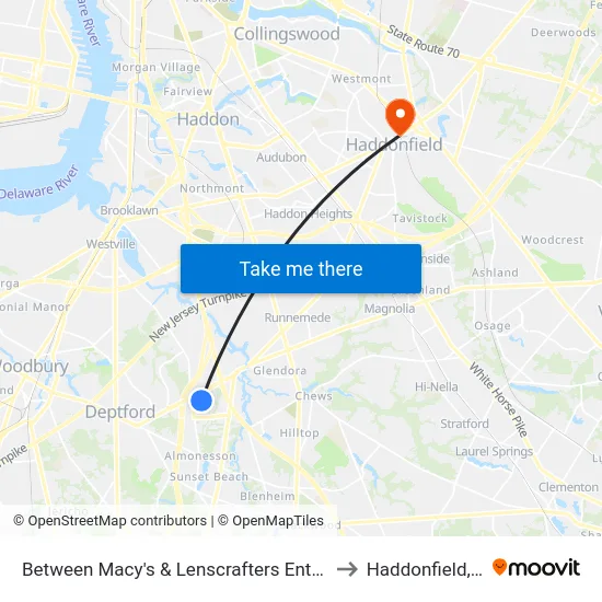 Between Macy's & Lenscrafters Entrances to Haddonfield, NJ map