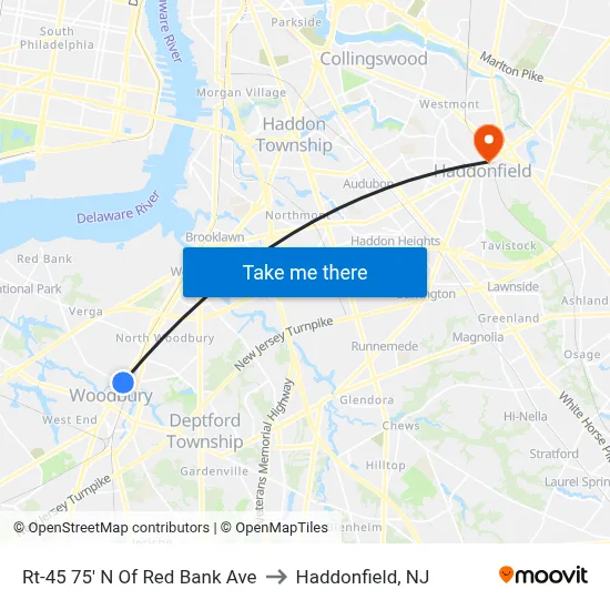 Rt-45 75' N Of Red Bank Ave to Haddonfield, NJ map