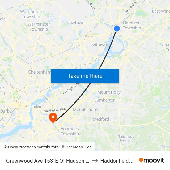 Greenwood Ave 153' E Of Hudson St. to Haddonfield, NJ map