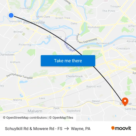 Schuylkill Rd & Mowere Rd - FS to Wayne, PA map