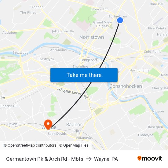 Germantown Pk & Arch Rd - Mbfs to Wayne, PA map