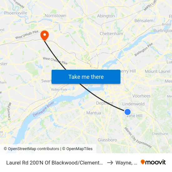 Laurel Rd 200'N Of Blackwood/Clementon Rd to Wayne, PA map
