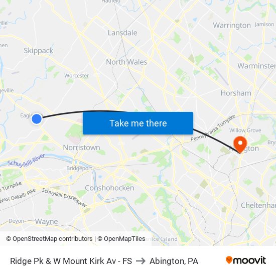 Ridge Pk & W Mount Kirk Av - FS to Abington, PA map