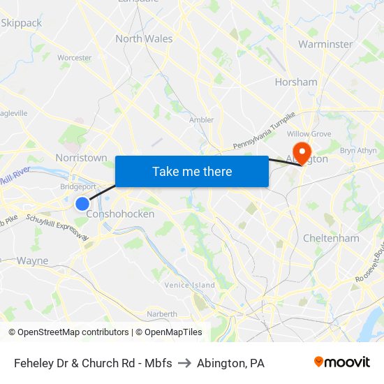 Feheley Dr & Church Rd - Mbfs to Abington, PA map