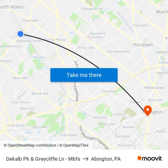 Dekalb Pk & Greycliffe Ln - Mbfs to Abington, PA map