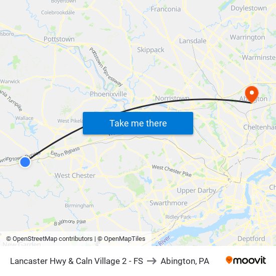 Lancaster Hwy & Caln Village 2 - FS to Abington, PA map