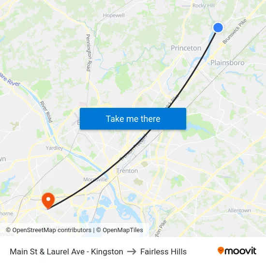 Main St & Laurel Ave - Kingston to Fairless Hills map