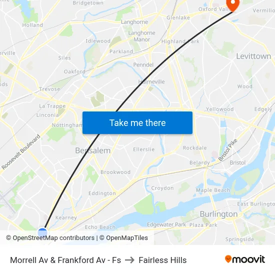 Morrell Av & Frankford Av - Fs to Fairless Hills map