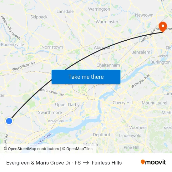 Evergreen & Maris Grove Dr - FS to Fairless Hills map