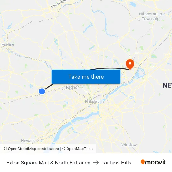 Exton Square Mall & North Entrance to Fairless Hills map