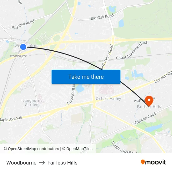 Woodbourne to Fairless Hills map