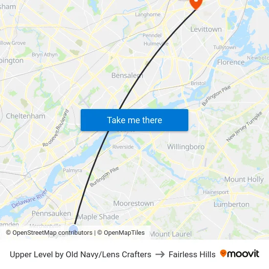 Upper Level by Old Navy/Lens Crafters to Fairless Hills map
