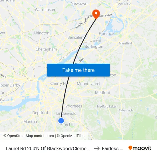 Laurel Rd 200'N Of Blackwood/Clementon Rd to Fairless Hills map