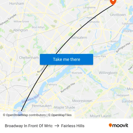 Broadway In Front Of Wrtc to Fairless Hills map