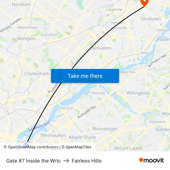 Gate #7 Inside the Wrtc to Fairless Hills map