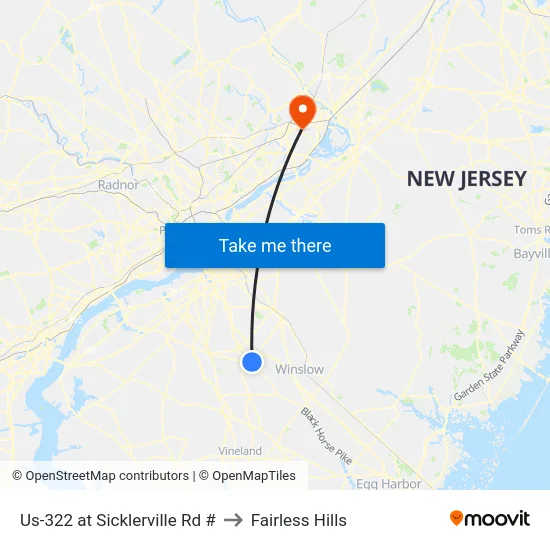 Us-322 at Sicklerville Rd # to Fairless Hills map