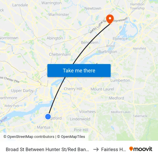 Broad St Between Hunter St/Red Bank Ave to Fairless Hills map