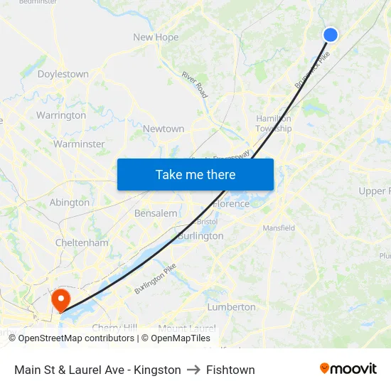Main St & Laurel Ave - Kingston to Fishtown map
