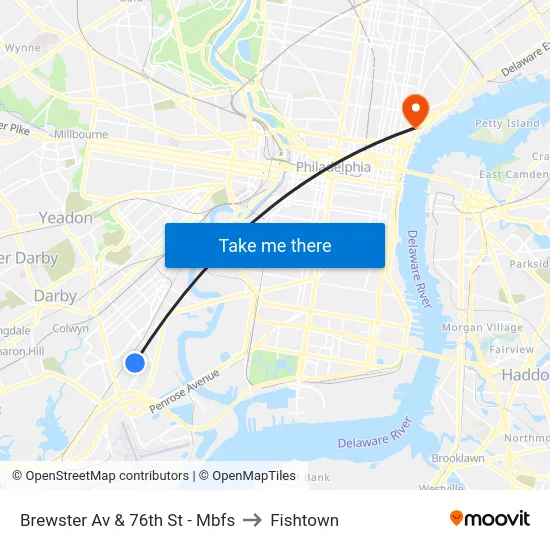 Brewster Av & 76th St - Mbfs to Fishtown map