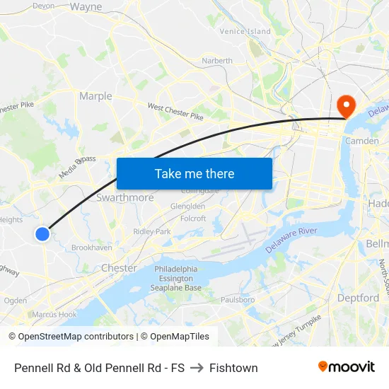 Pennell Rd & Old Pennell Rd - FS to Fishtown map
