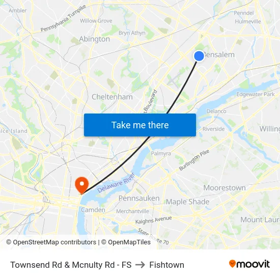 Townsend Rd & Mcnulty Rd - FS to Fishtown map