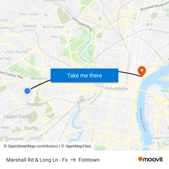 Marshall Rd & Long Ln - Fs to Fishtown map