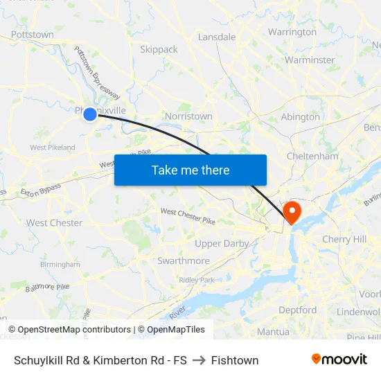 Schuylkill Rd & Kimberton Rd - FS to Fishtown map