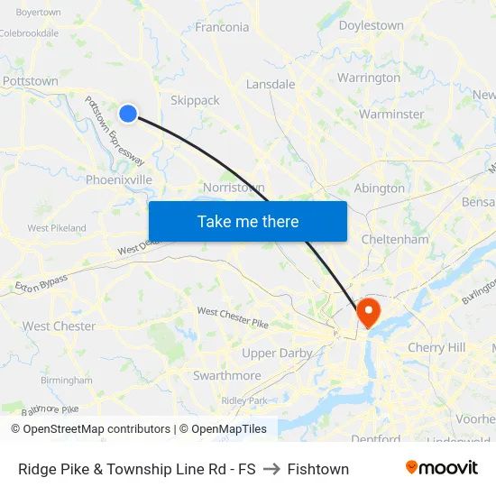 Ridge Pike & Township Line Rd - FS to Fishtown map