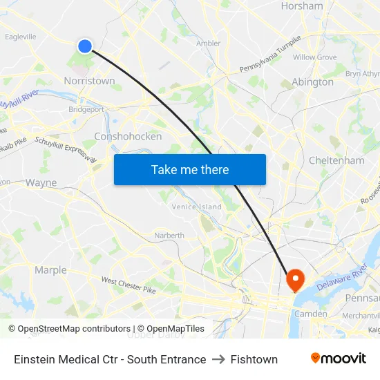 Einstein Medical Ctr - South Entrance to Fishtown map