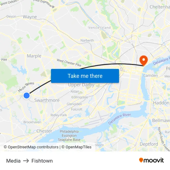 Media to Fishtown map