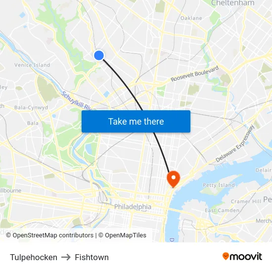 Tulpehocken to Fishtown map