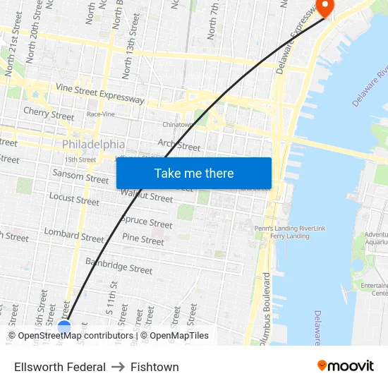Ellsworth Federal to Fishtown map