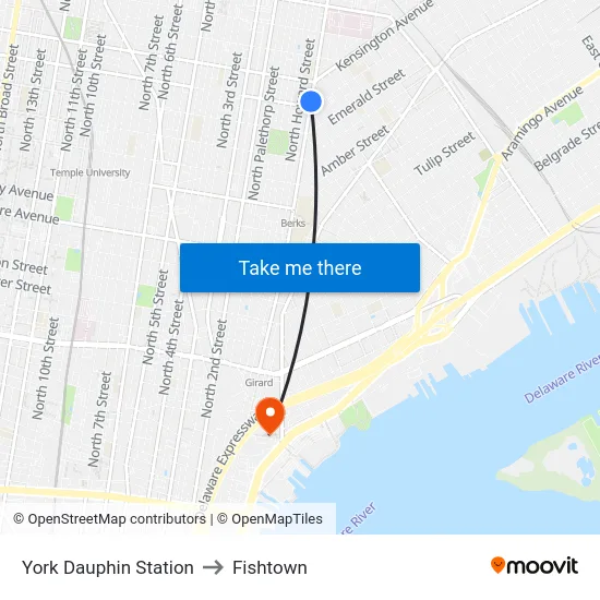 York Dauphin Station to Fishtown map