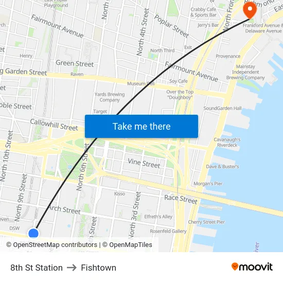 8th St Station to Fishtown map