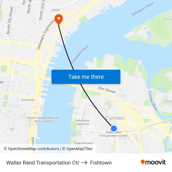 Walter Rand Transportation Ctr to Fishtown map