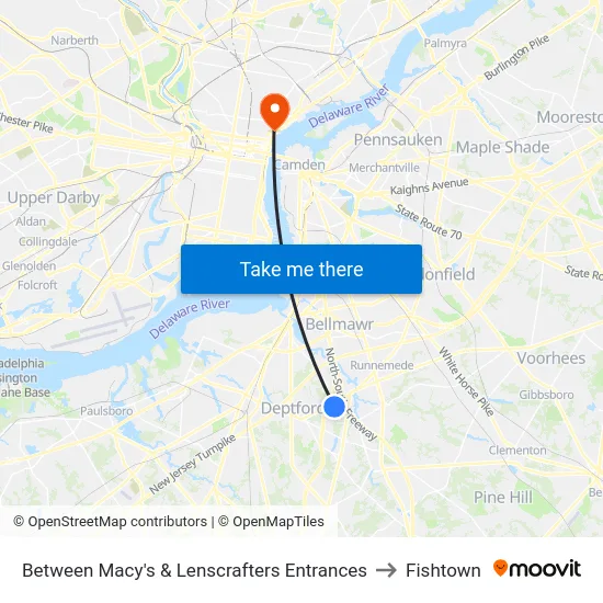 Between Macy's & Lenscrafters Entrances to Fishtown map