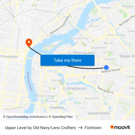 Upper Level by Old Navy/Lens Crafters to Fishtown map