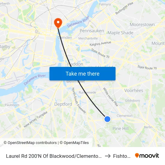 Laurel Rd 200'N Of Blackwood/Clementon Rd to Fishtown map