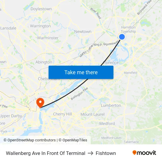 Wallenberg Ave In Front Of Terminal to Fishtown map