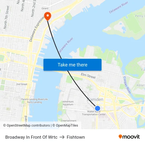 Broadway In Front Of Wrtc to Fishtown map