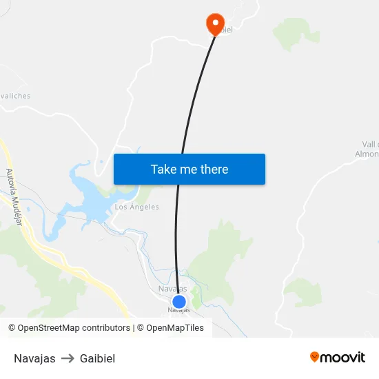 Navajas to Gaibiel map