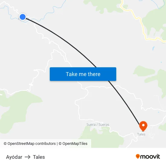 Ayódar to Tales map