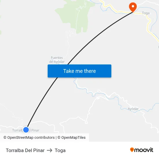 Torralba Del Pinar to Toga map