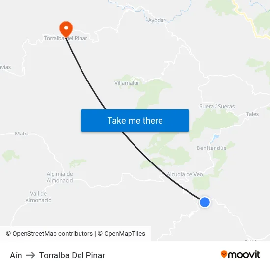 Aín to Torralba Del Pinar map