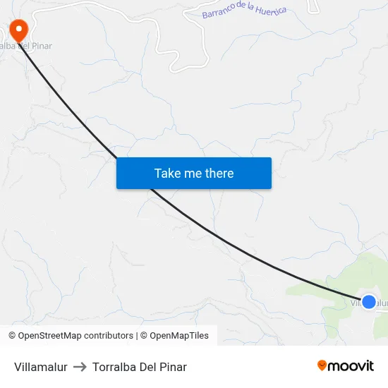 Villamalur to Torralba Del Pinar map