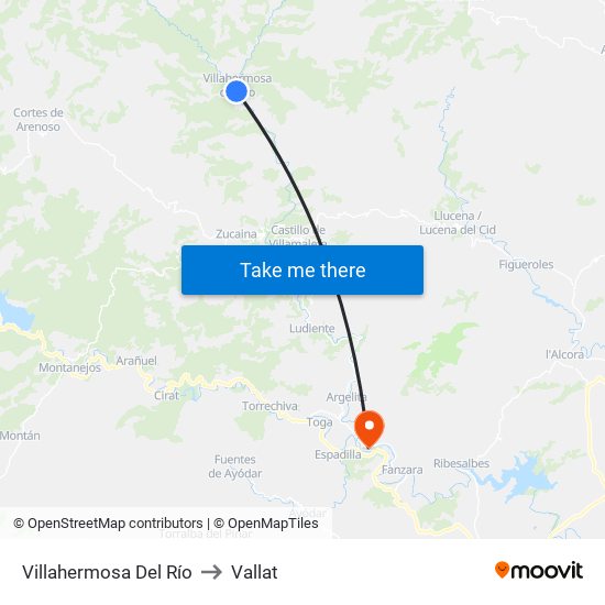 Villahermosa Del Río to Vallat map