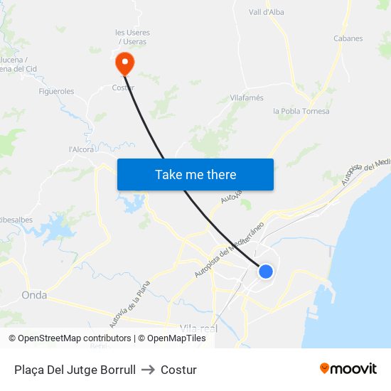 Plaça Del Jutge Borrull to Costur map